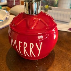 Rae Dunn merry ornament soap dispenser